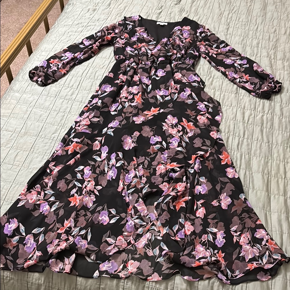 Floral Maxi Dress with Long Sleeves